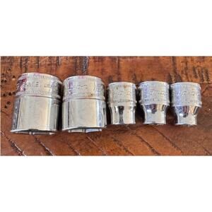 Lot of 5 Snap On Tools FSM 191/181/111/91/81 6pt Metric 3/8" Drive Socket USA